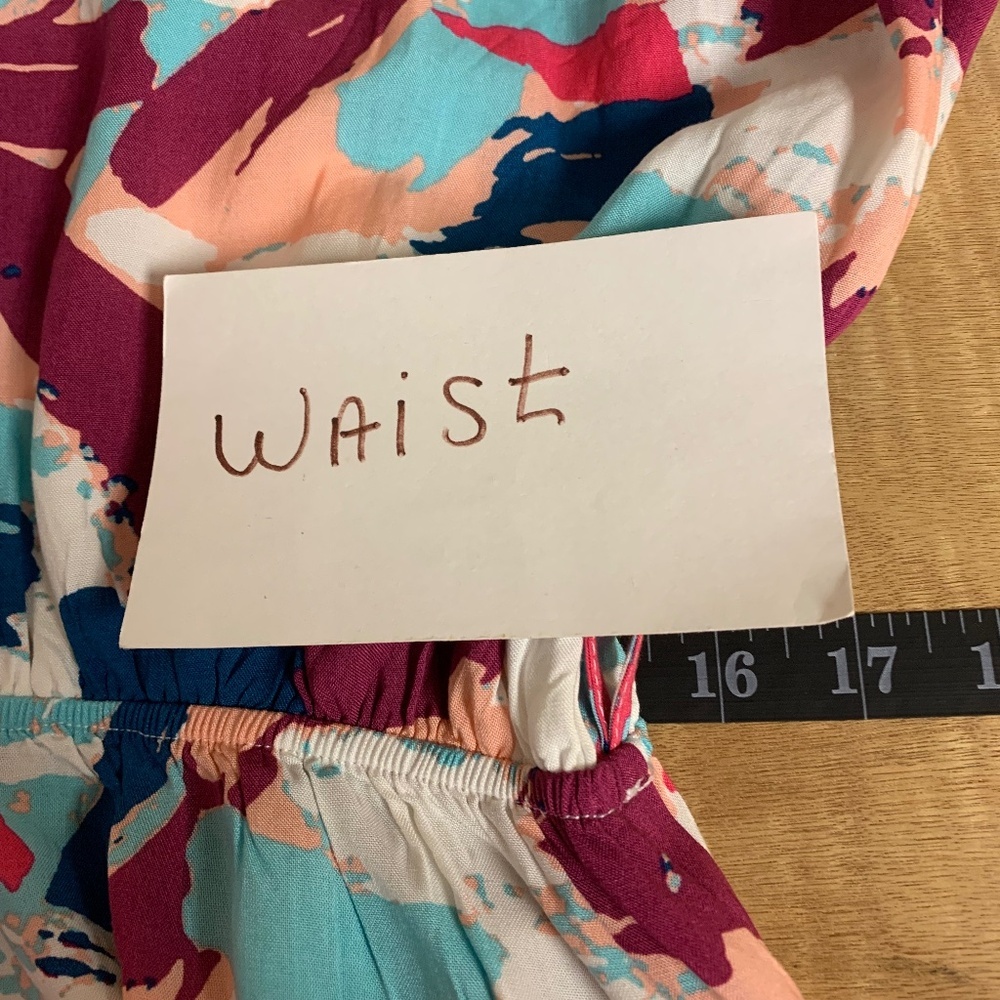 Emily wonder dress plus SZ 1X maxi one shoulder ruffle abstract print NWT - Picture 9 of 10